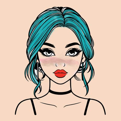 realistic girl with makeup on