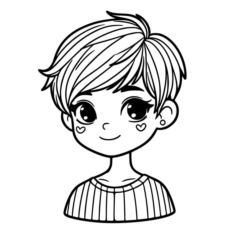 girl with hair in pixie cut