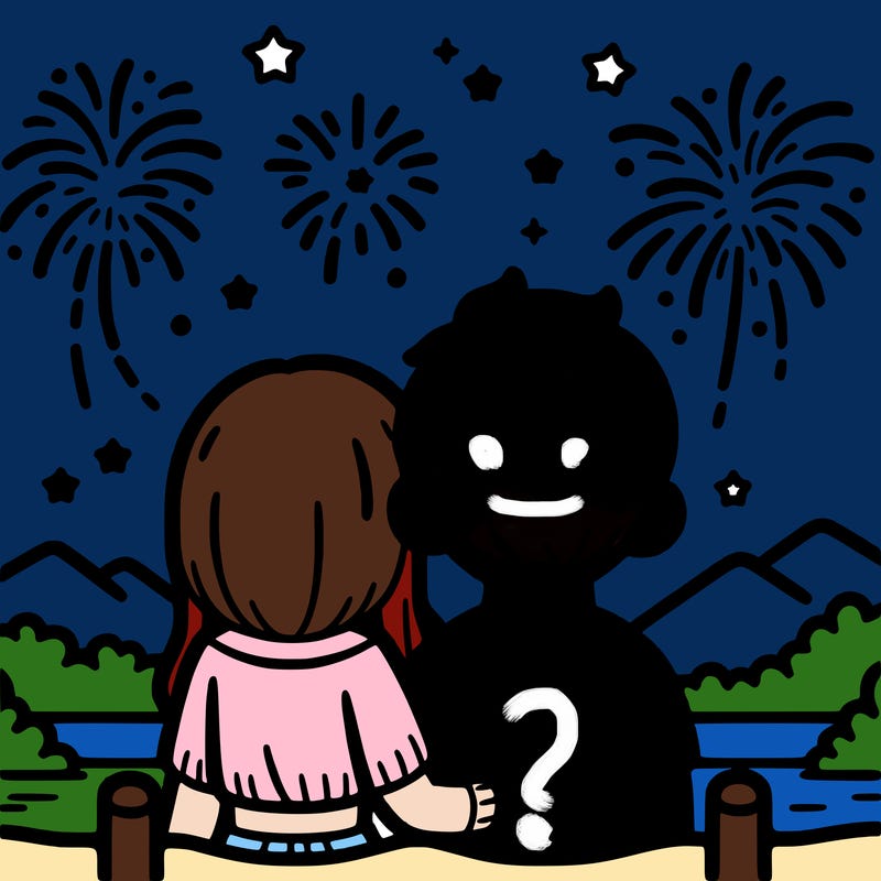 couple watching fireworks