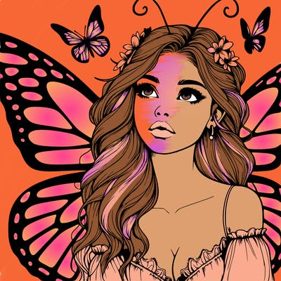 butterfly fairy realistic girl