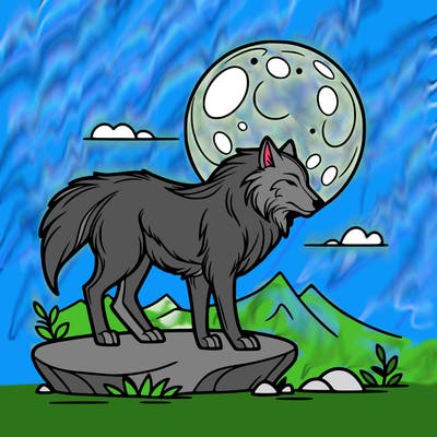 wolf moonlight