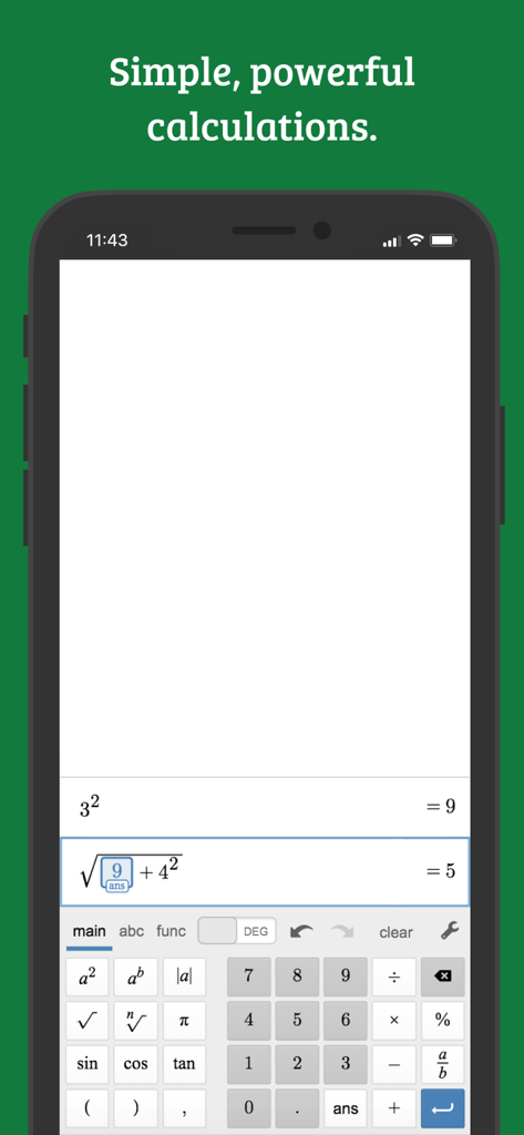 Desmos Scientific Calculator - Interface of Desmos Scientific Calculator app showing mathematical equations on a smartphone screen