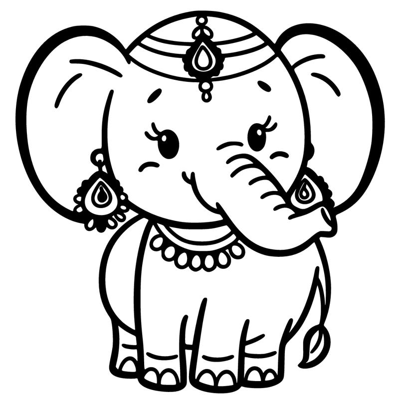 elephant with earrings