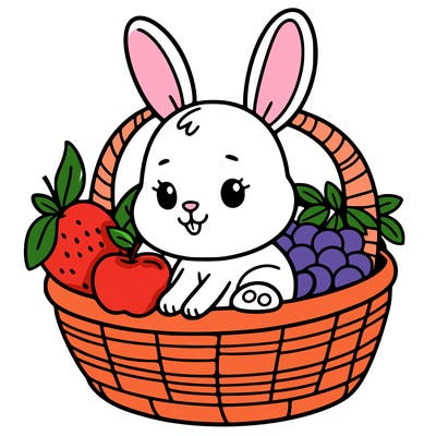 bunny in a fruit basket