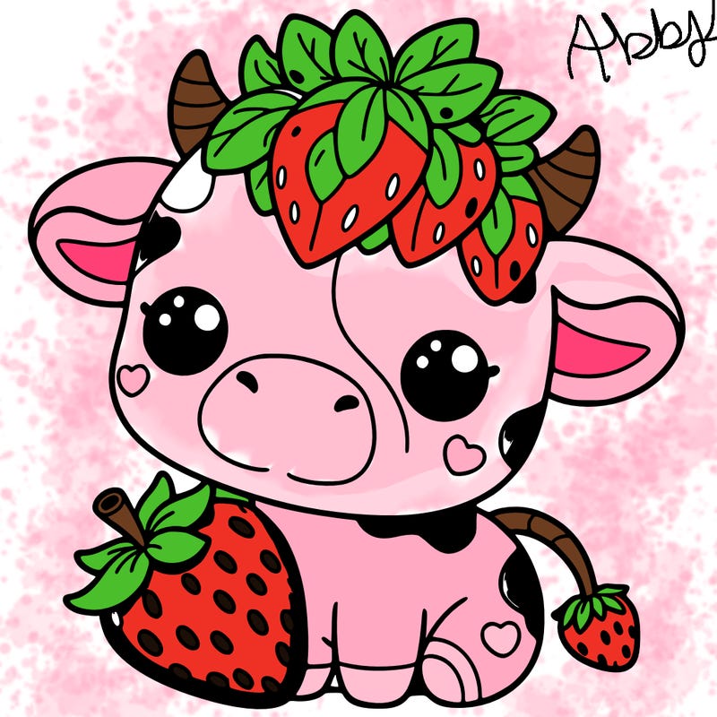 cute strawberry cow