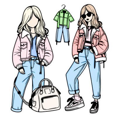 model, with cool clothes