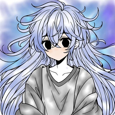 cute boy with very long hair anime