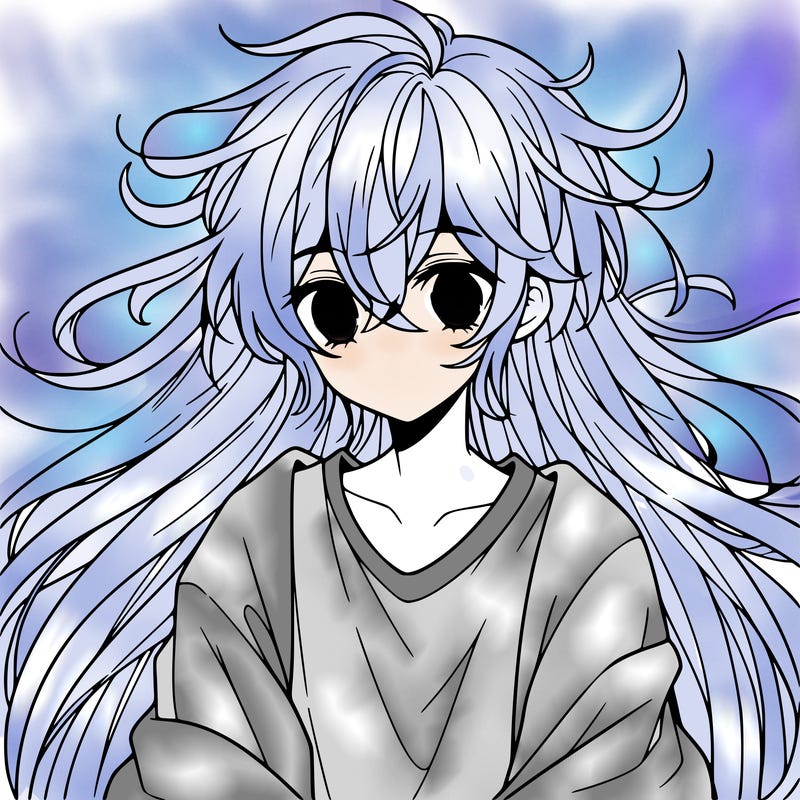 cute boy with very long hair anime