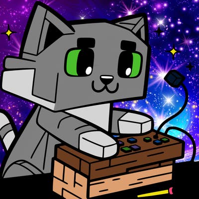 cat playing mincraft