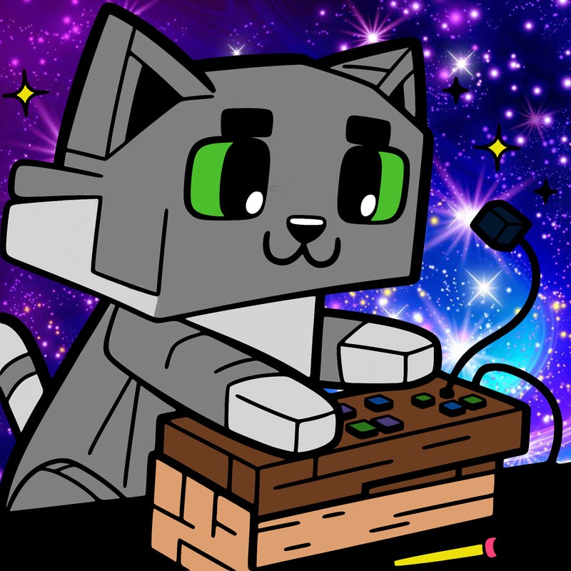 cat playing mincraft