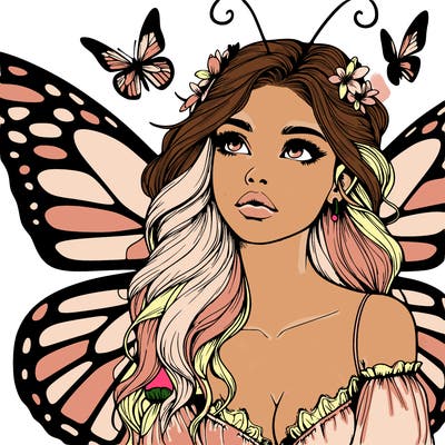 butterfly fairy realistic girl