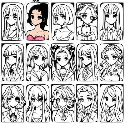 girls that look diffrent anime