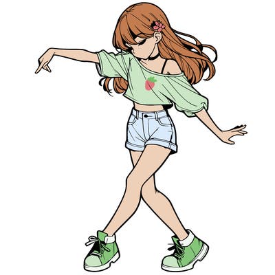 realistic girl danceing