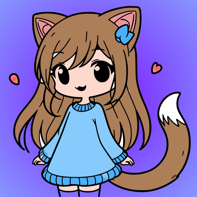 girl with cat ears and tail