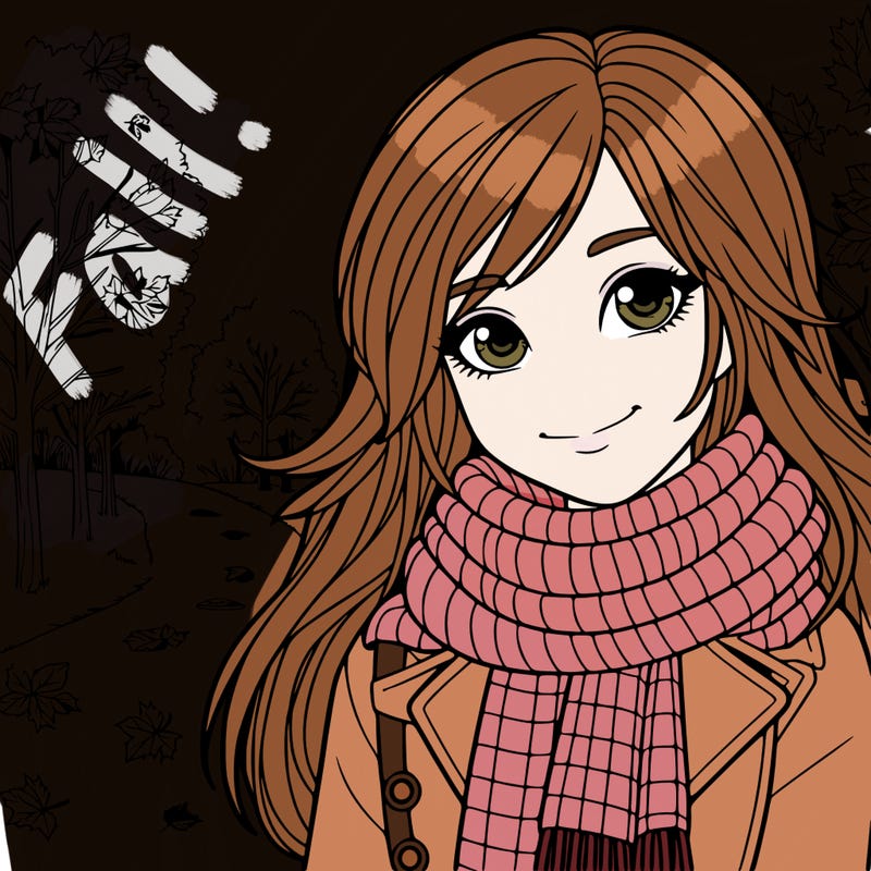 realistic girl in fall/autumn