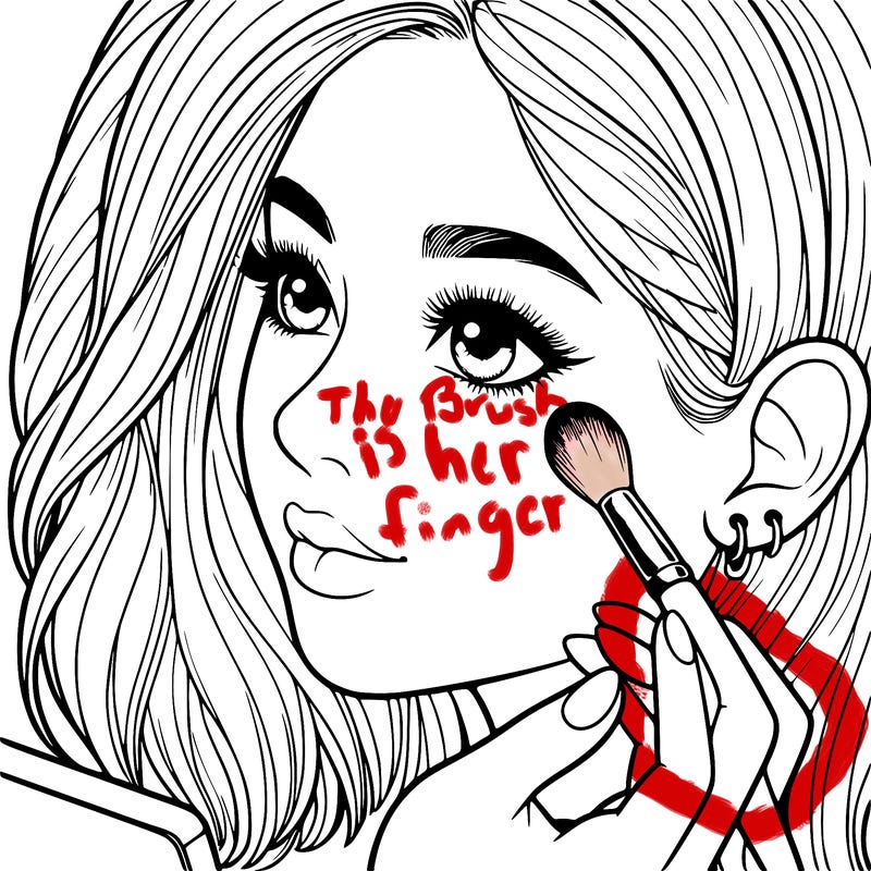 a realistic girl doing her makeup