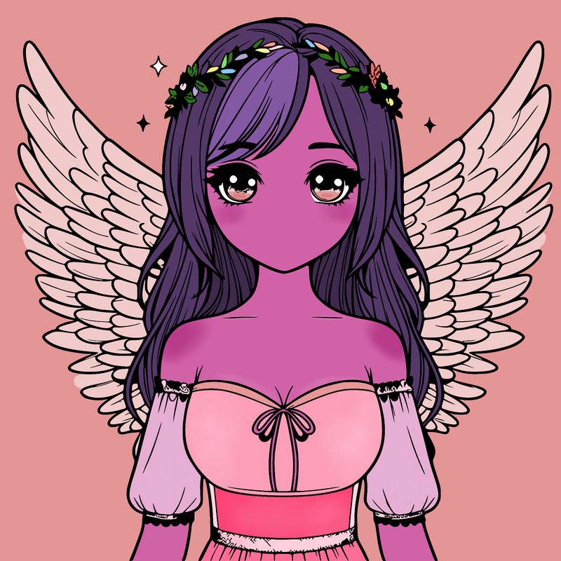 realistic girl with wings