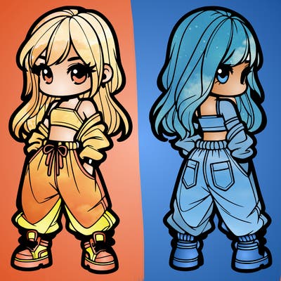 girl in crop top and baggy pants