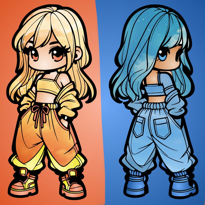 girl in crop top and baggy pants