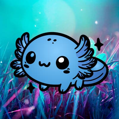 cute easy baby axolotl