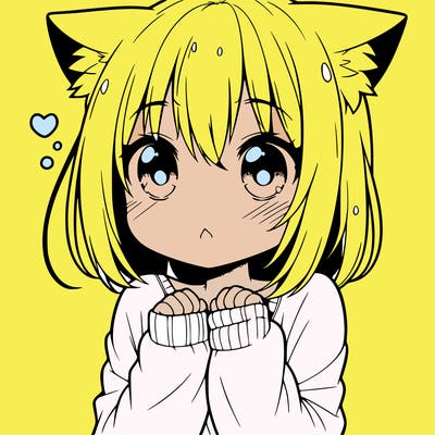 shy anime catgirl