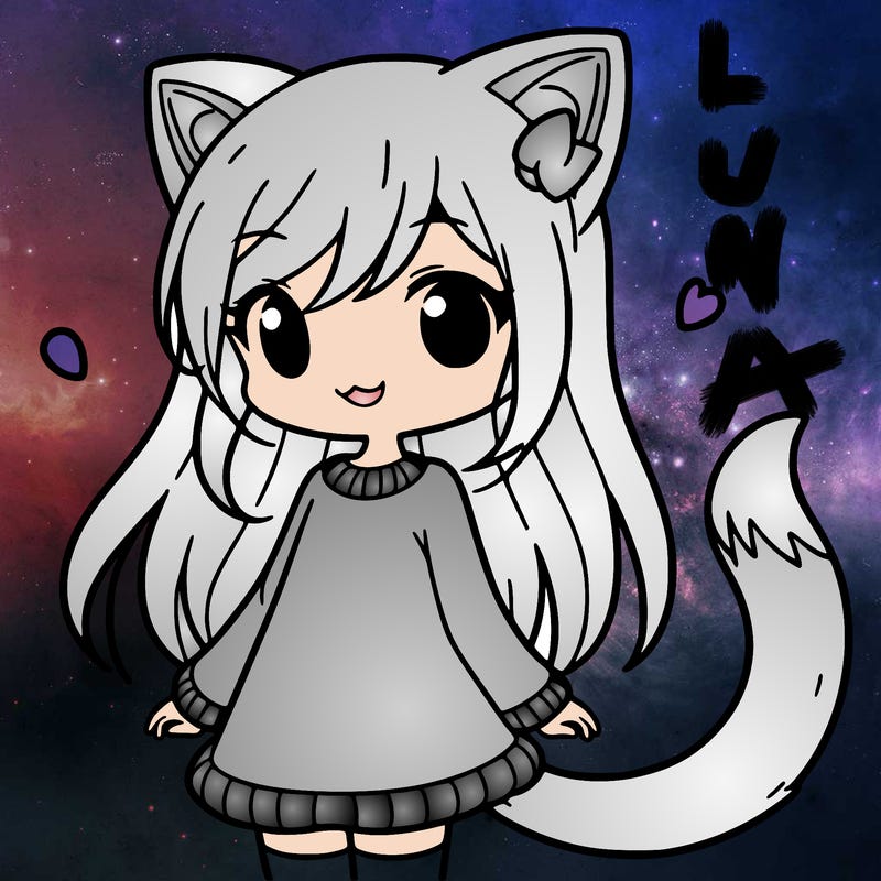 girl with cat ears and tail