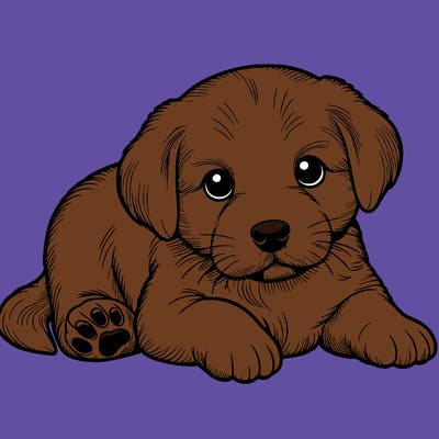 a cute realistic puppy