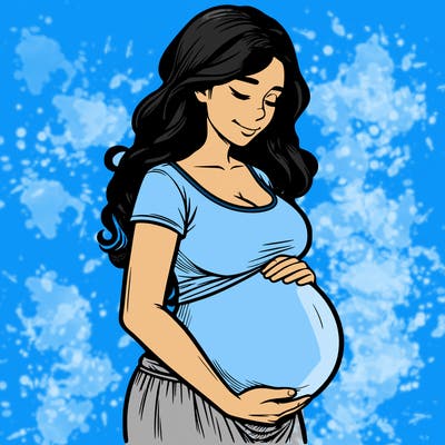 woman heavily pregnant realistic