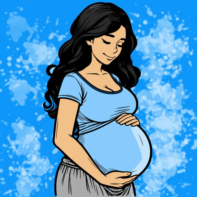 woman heavily pregnant realistic