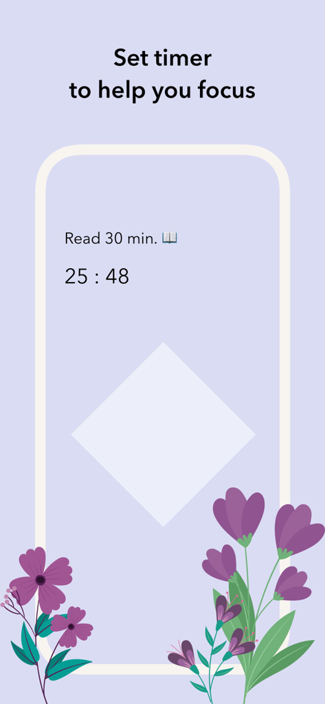 Eden: Daily Self Care Routine - 花の美学を備えた習慣トラッキングのためのEdenアプリのフォーカスタイマーインターフェース