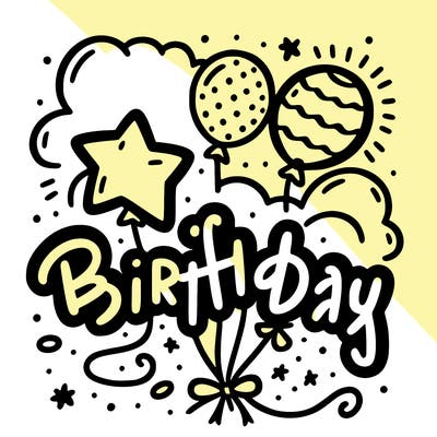 birthday words with ballon’s