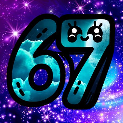 the numbers 67