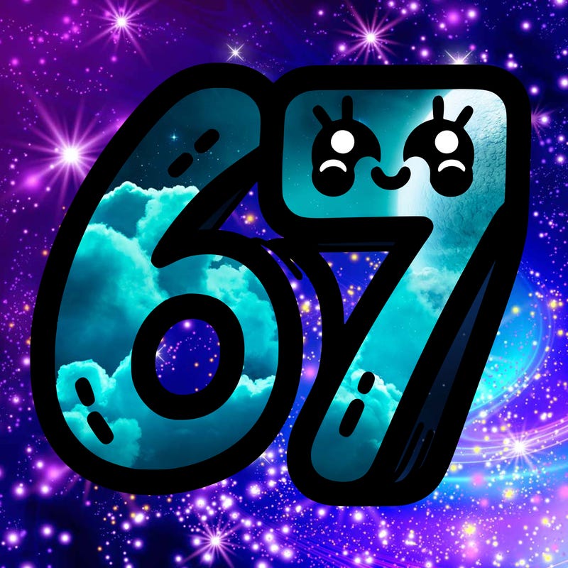 the numbers 67