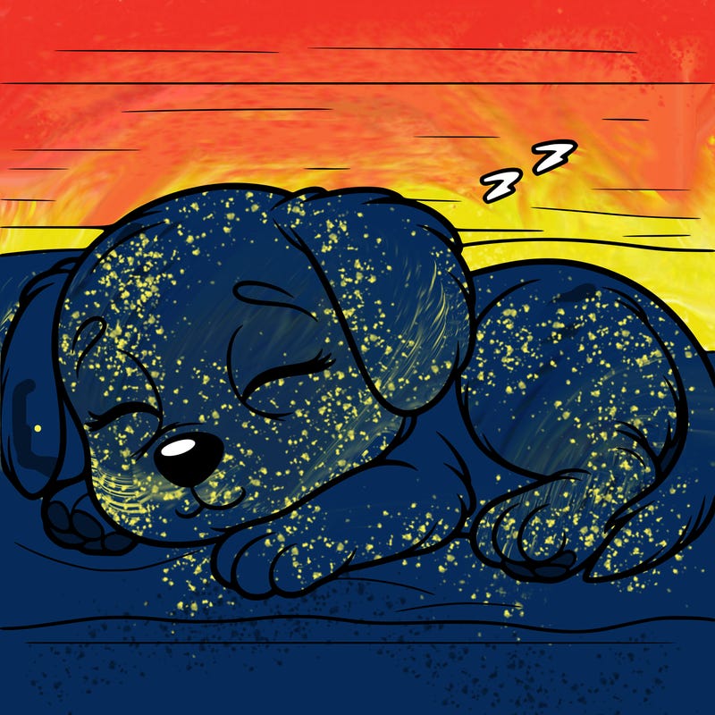 a cute puppy sleeping