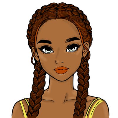 realistic girl with braids