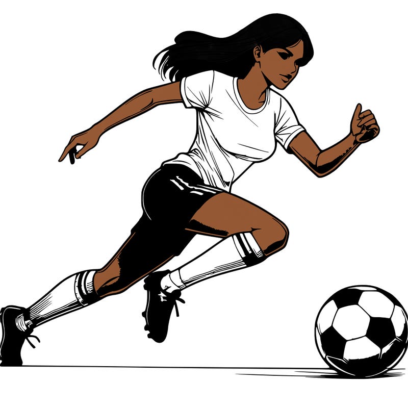 realistic woman playing soccer