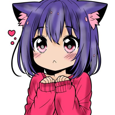 shy anime catgirl