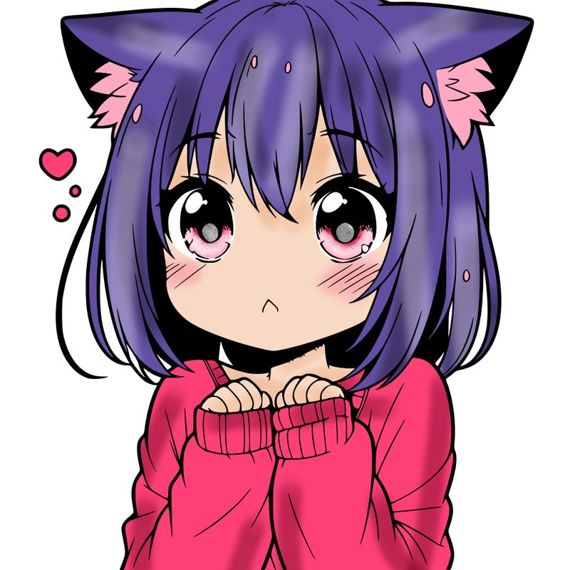 shy anime catgirl