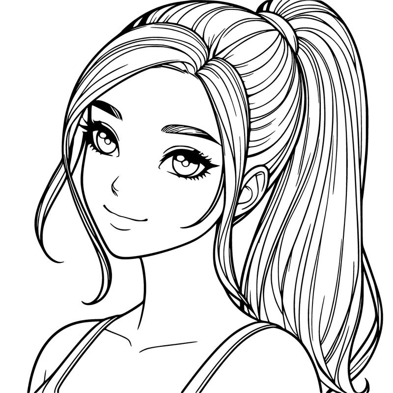 a super realistic women with a ponytail