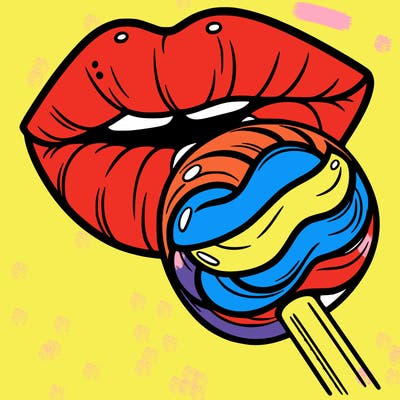 lips with lollypop