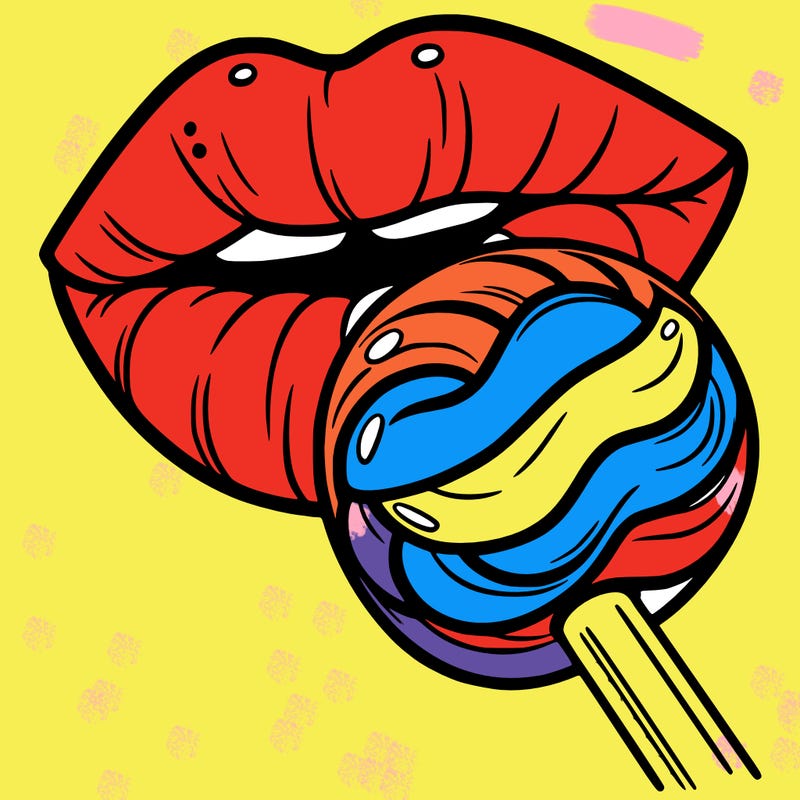 lips with lollypop