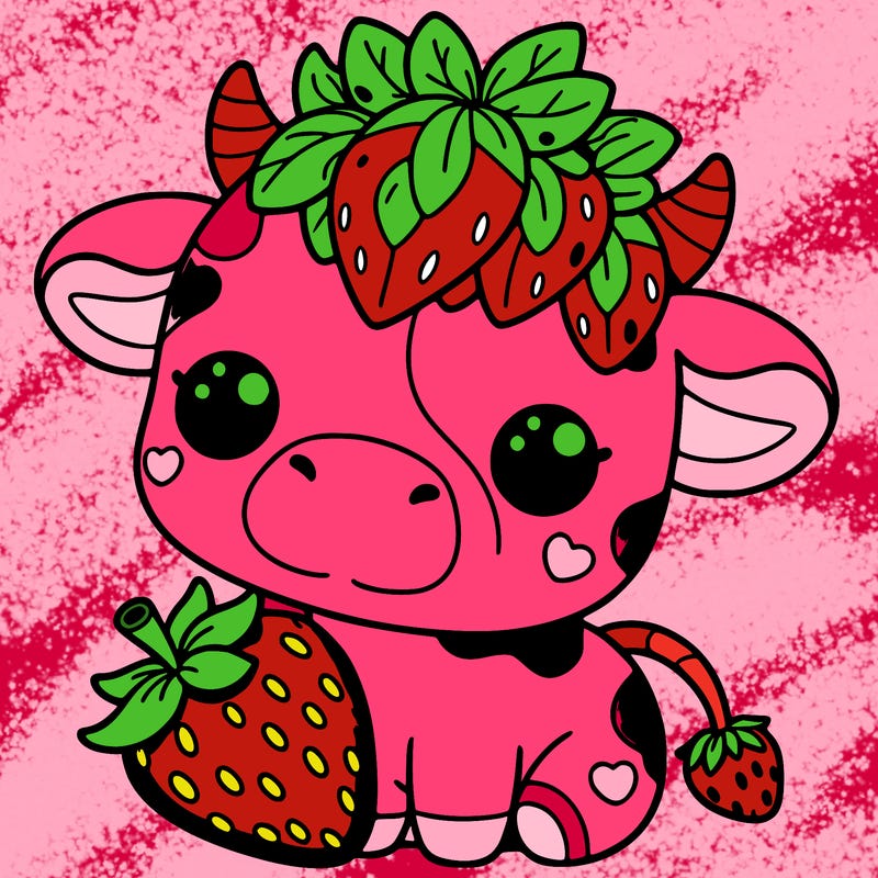 cute strawberry cow