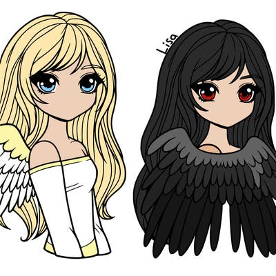 realistic girl with wings