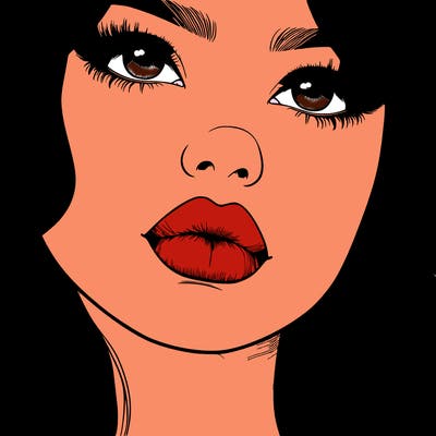 really realistic girl with lips