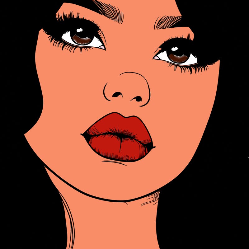 really realistic girl with lips