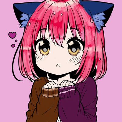shy anime catgirl