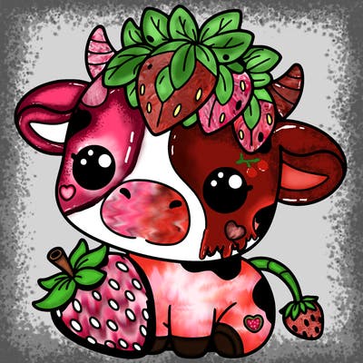 cute strawberry cow