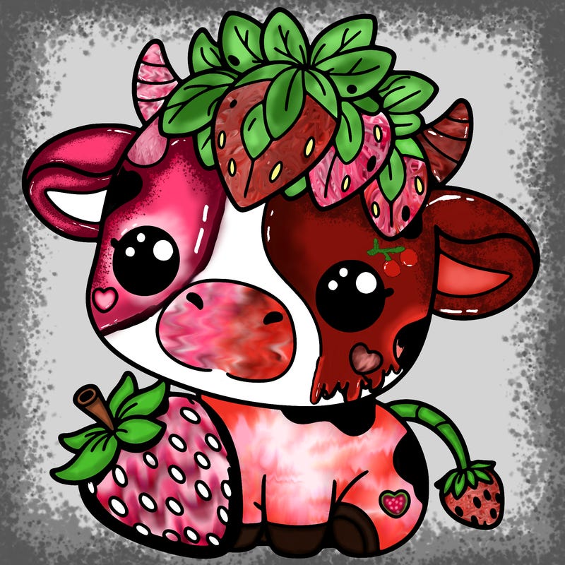 cute strawberry cow