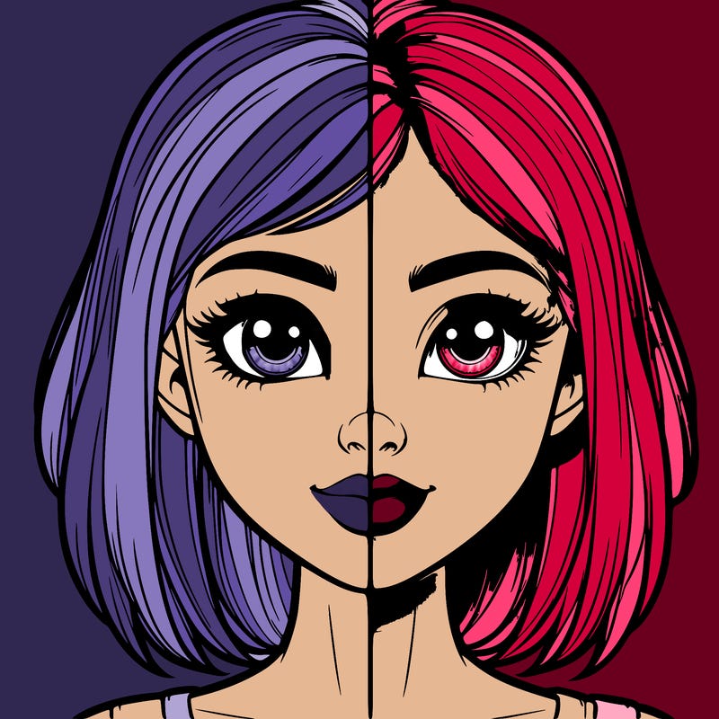 realistic girl in half