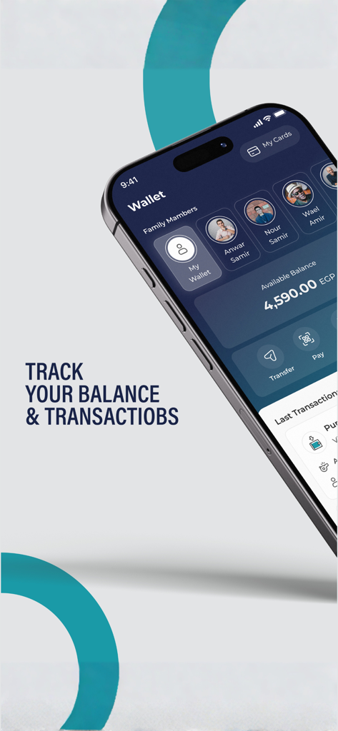 O West Sports Club app wallet screen for tracking balance and managing family member accounts.